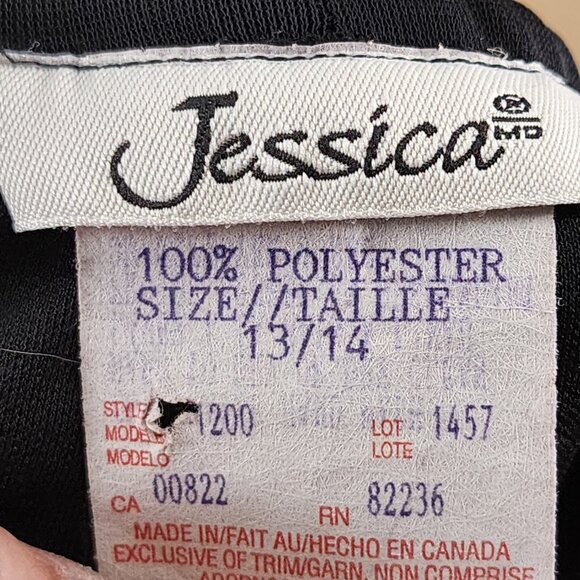 Jessica Vintage Black Chiffon Overlay Criss Cross Wide Leg Pants - Picture 9 of 9